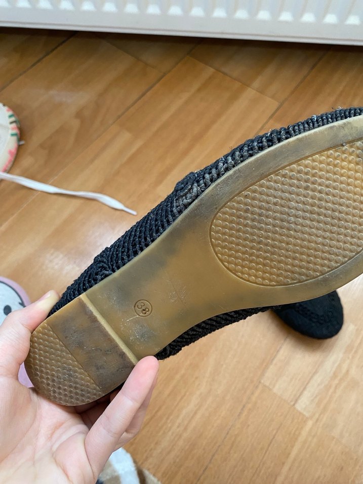 Siyah Örgü Topuklu Kadın Espadril - Görsel 5