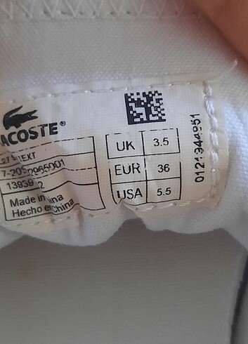 Lacoste Orijinal Locoste az kullanılmış temiz 36 no