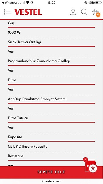 Beden SIFIR FİLTRE KAHVE MAKİNESİ