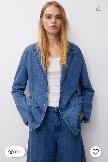 Pull&bear denim blazer ceket