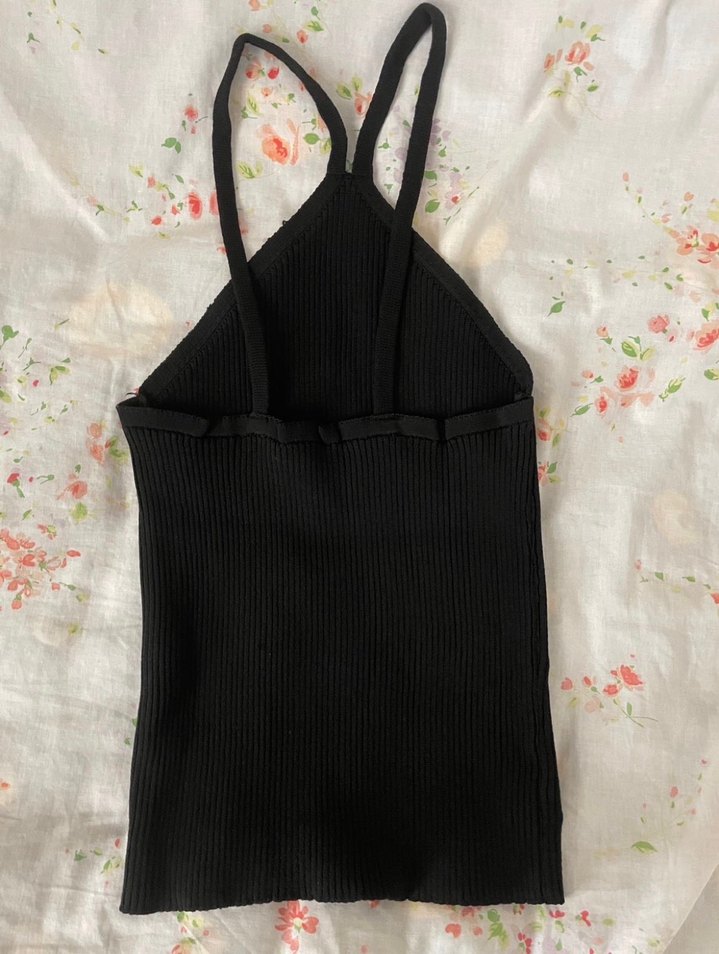 Siyah İnce Askılı Triko Atlet - Görsel 2