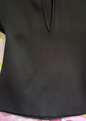Siyah Kısa Kollu Kadın Triko - Görsel 2