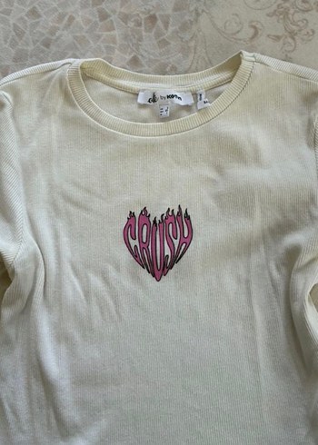 Beyaz Baskılı Kısa Crop Top - Görsel 5