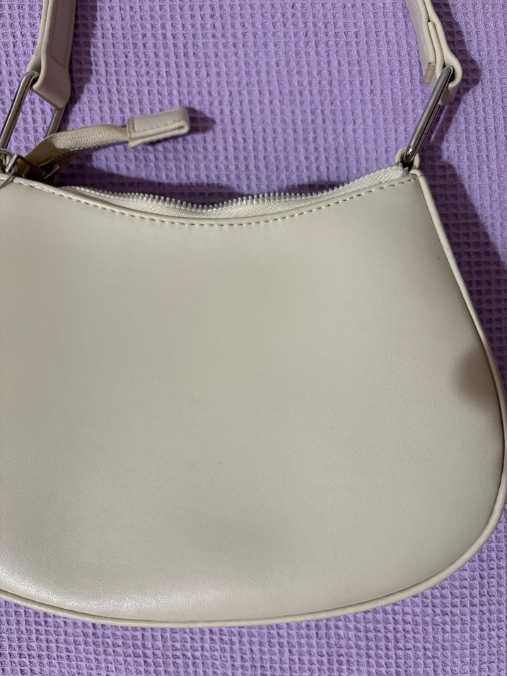 Beyaz Deri Boncuklu Kadın Çanta - Görsel 5