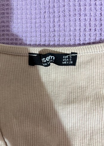 V Yaka Büzgülü Crop Bluz - Görsel 4