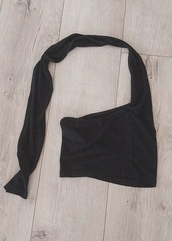 Tek Kollu Siyah  Mini Bluz - Görsel 2