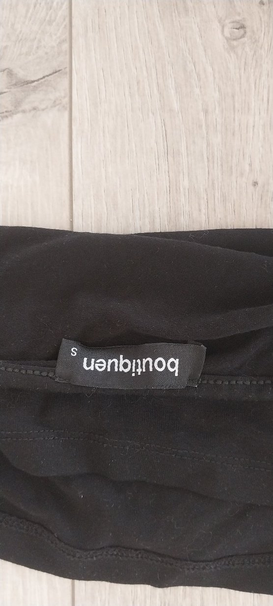 Tek Kollu Siyah  Mini Bluz - Görsel 3