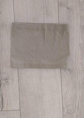 Kadın Bej Straplez Crop Top - Görsel 2