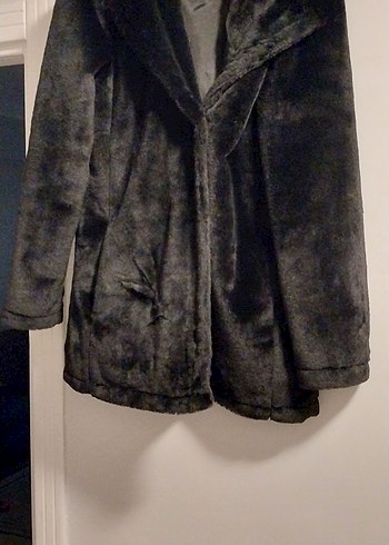 Defacto Siyah Kadın Suni Kürk manto - Görsel 4