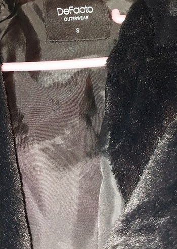 Defacto Siyah Kadın Suni Kürk manto - Görsel 6