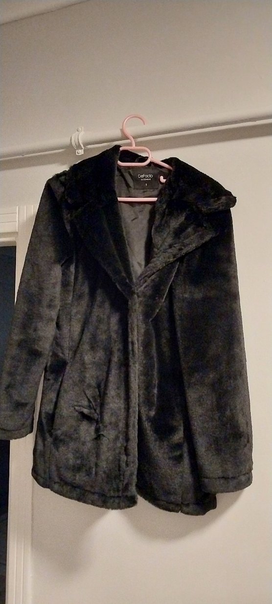 Defacto Siyah Kadın Suni Kürk manto - Görsel 3