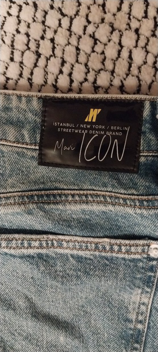 Mavi icon yırtık model jean - Görsel 2