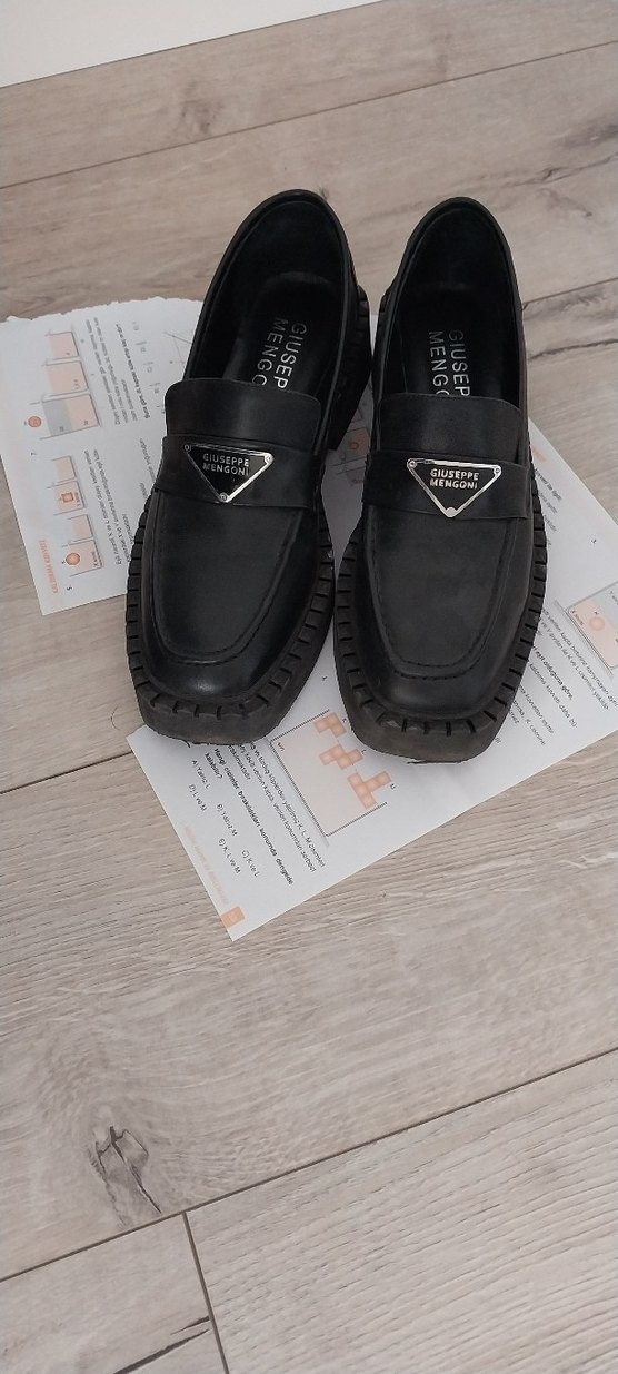 Giuseppe Mengoni Siyah Tokalı Platform Kadın Loafer - Görsel 3