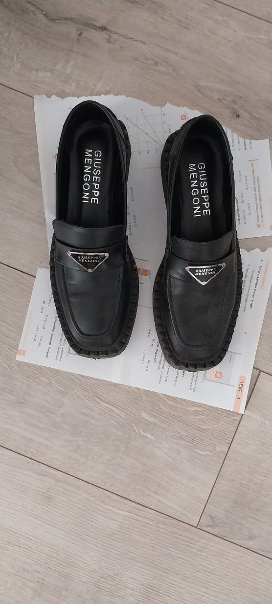 Giuseppe Mengoni Siyah Tokalı Platform Kadın Loafer - Görsel 2