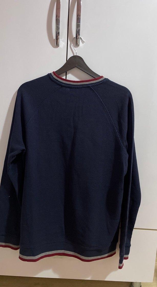 Erkek Lacivert Örgü Sweatshirt - Görsel 3