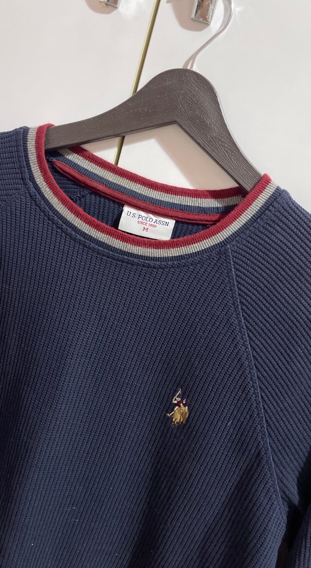 Erkek Lacivert Örgü Sweatshirt - Görsel 2