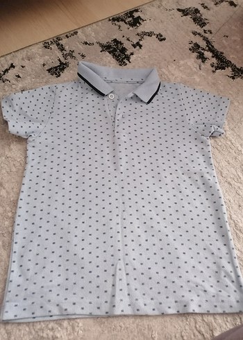 Erkek Gri Desenli Polo Tişört