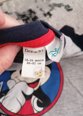 Defacto Defacto Gri Baskılı Mickey Mouse Bebek Takımı