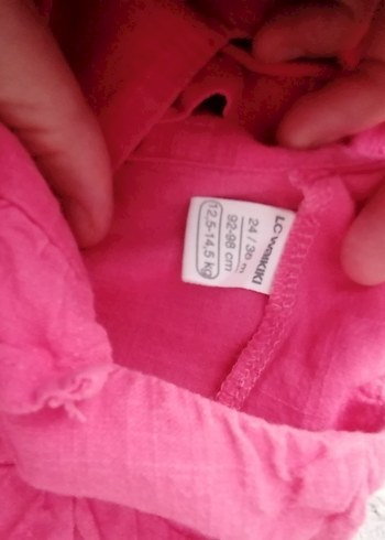 2 Yaş Beden Pembe Kız Bebek Fırfırlı Kısa Kollu Takım