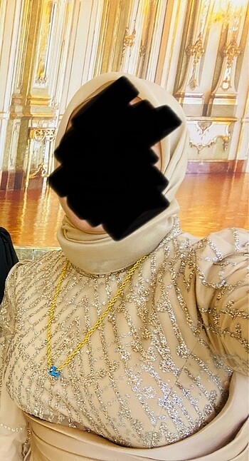 42 Beden camel Renk Tesettür abiye