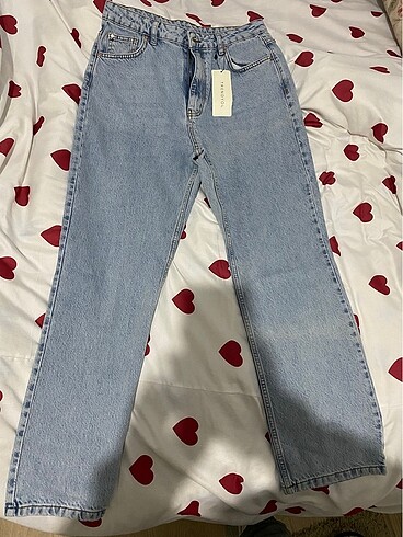 40 Beden mavi Renk TRENDYOLMILLA STRAIGHT JEAN