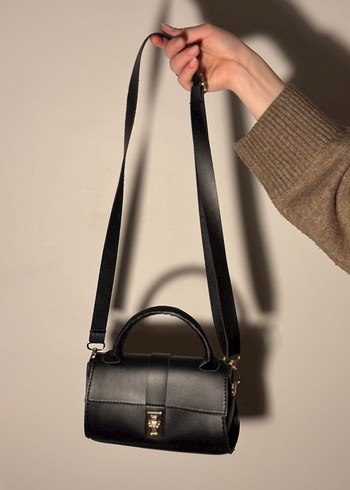 Klasik Siyah Deri Kadın Çanta - Görsel 4