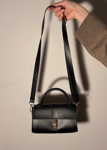 Klasik Siyah Deri Kadın Çanta - Görsel 2