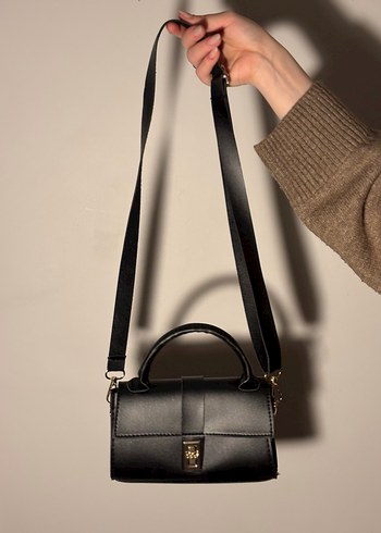 Klasik Siyah Deri Kadın Çanta - Görsel 3