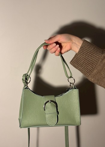 Tokalı Kadın Deri Çanta - Pastel Haki - Görsel 2