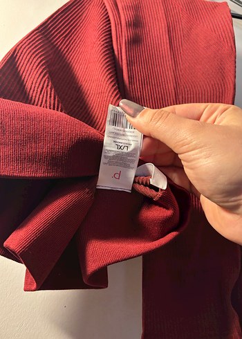 Kırmızı kadın yüksek bel tayt - Görsel 5