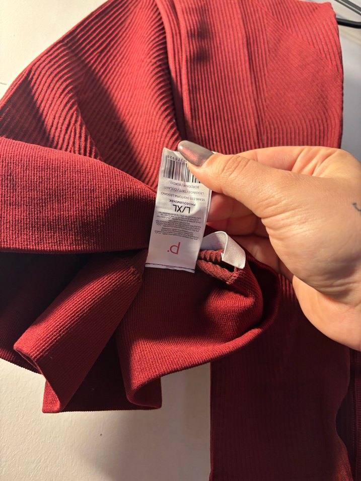 Kırmızı kadın yüksek bel tayt - Görsel 5