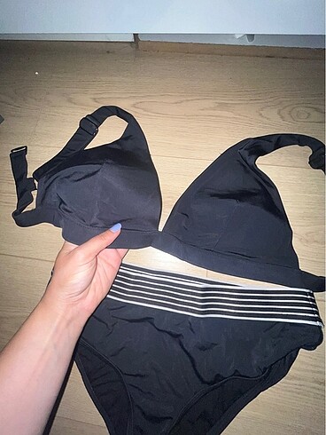 Siyah bikini takımı yüksek bel