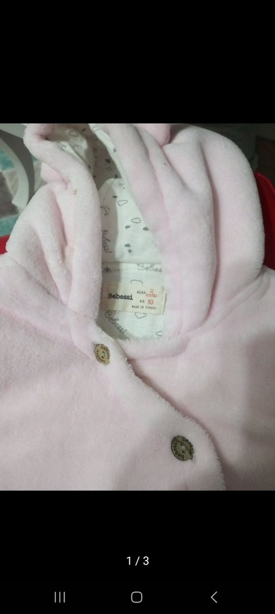 Düğmeli Pembe Bebek Kız Tulumu - Görsel 3