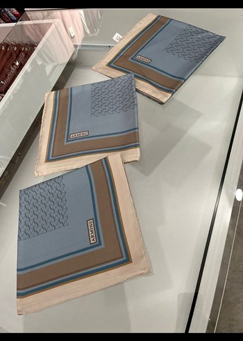 Armine Armine Mavi Gri Desenli Kadın esarp