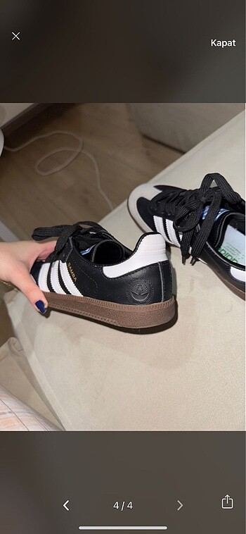 38 Beden siyah Renk Adidas Samba Vegan Black Gum Ayakkabı
