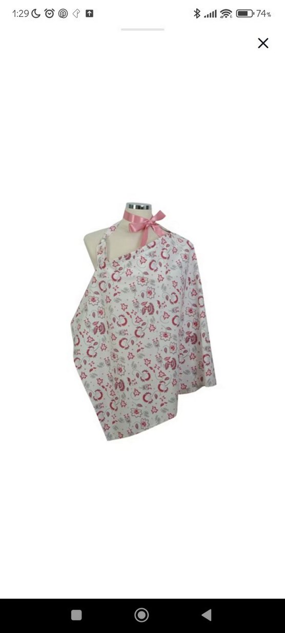 Pembe Desenli Bebek Emzirme Önlüğü - Görsel 2