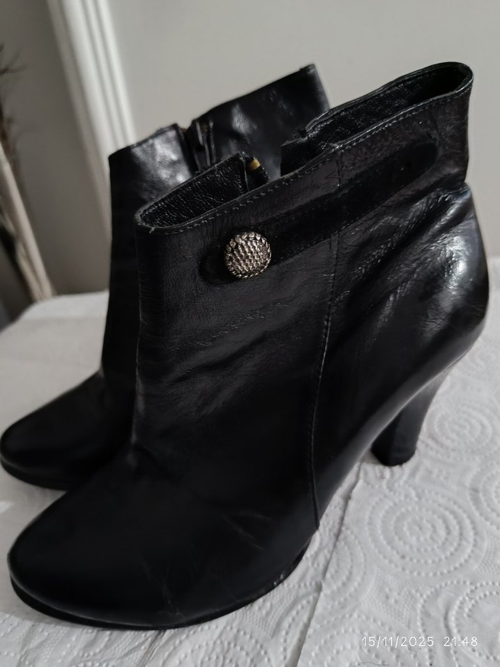 Kadın Siyah Hakiki Deri Stiletto Bot - Görsel 2