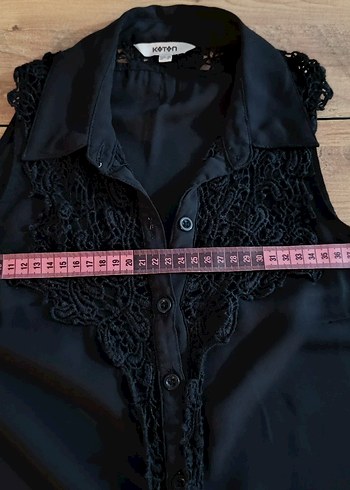 Düğmeli Siyah  Gömlek Bluz - Görsel 4