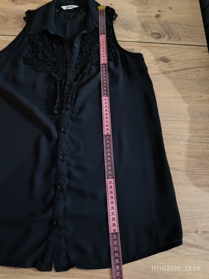 Düğmeli Siyah  Gömlek Bluz - Görsel 5