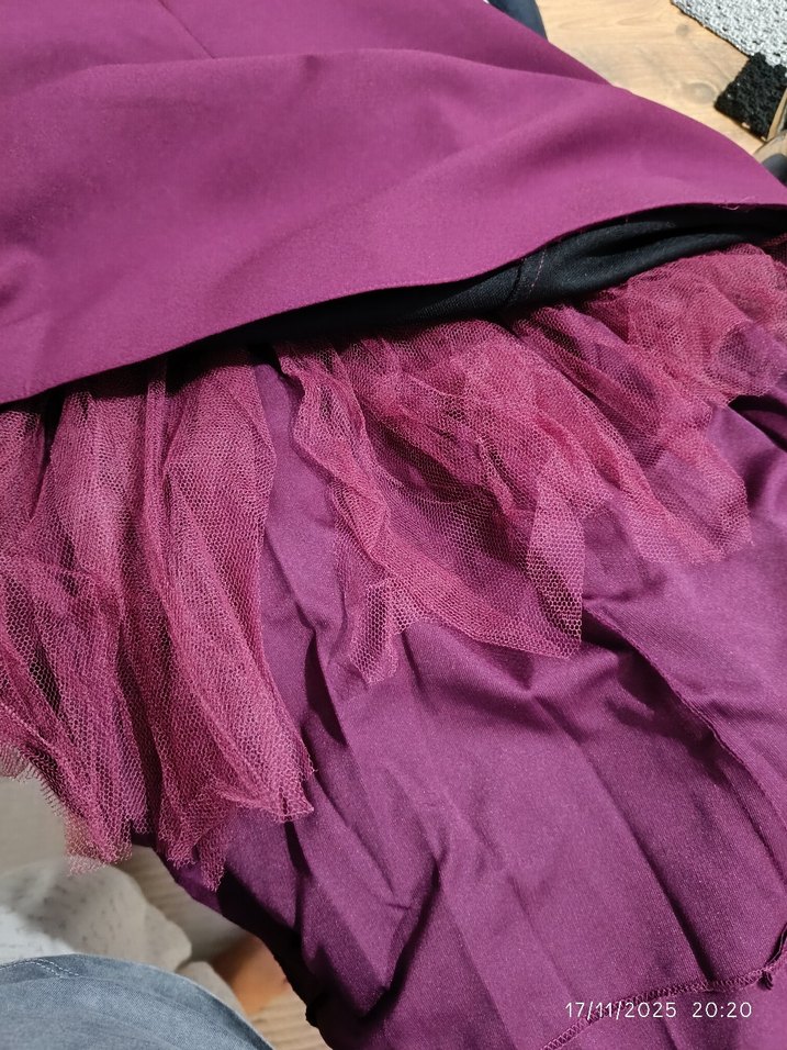 Mürdüm Drapeli Uzun Abiye Elbise - Görsel 5