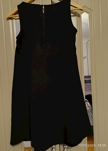 Siyah Midi Kolsuz Elbise - Görsel 2