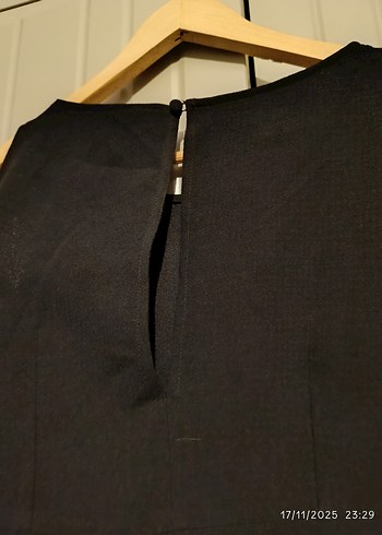 Siyah Midi Kolsuz Elbise - Görsel 4