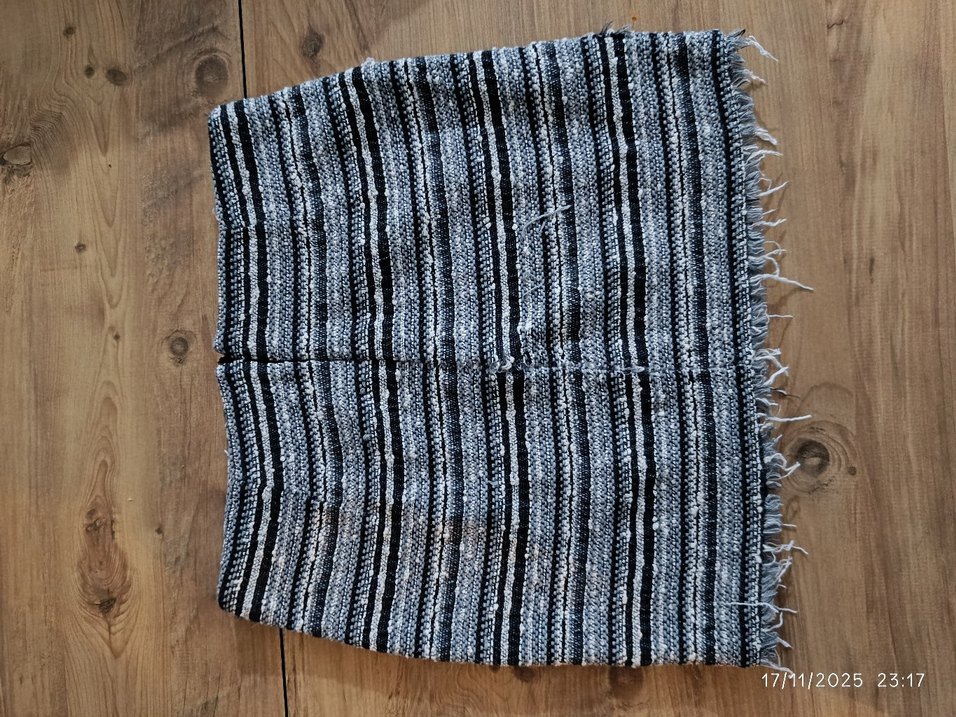 Gri örme dokulu Bohem Mini etek - Görsel 3