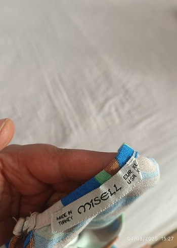xl Beden çeşitli Renk Çok Renkli Yaprak Desenli keten elbise