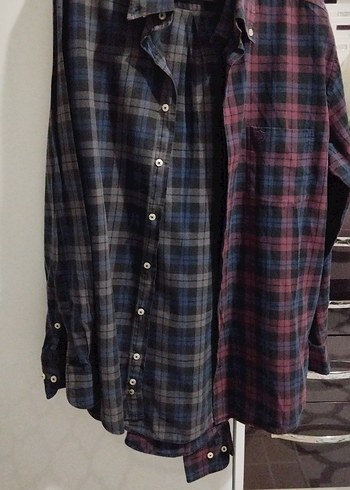 Bordo ,lacivert 2adet Pamuklu Düğmeli Erkek Gömlek.Kiğılı marka - Görsel 2