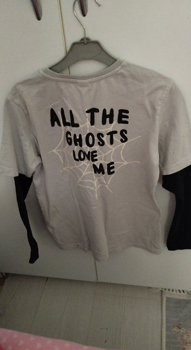 Erkek Çocuk Gri Pamuklu Uzun Kollu Baskılı Tişört - Görsel 2