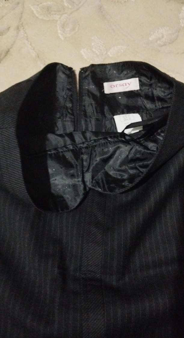 Kadın Siyah Çizgili Pilili Kalem Etek - Görsel 4