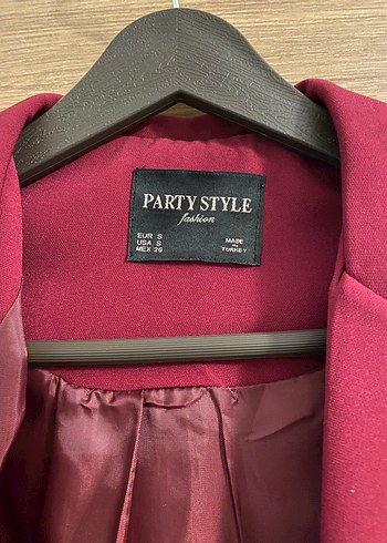 Bordo Düğmeli Kadın Midi Blazer Ceket Tesettüre uygundur - Görsel 4