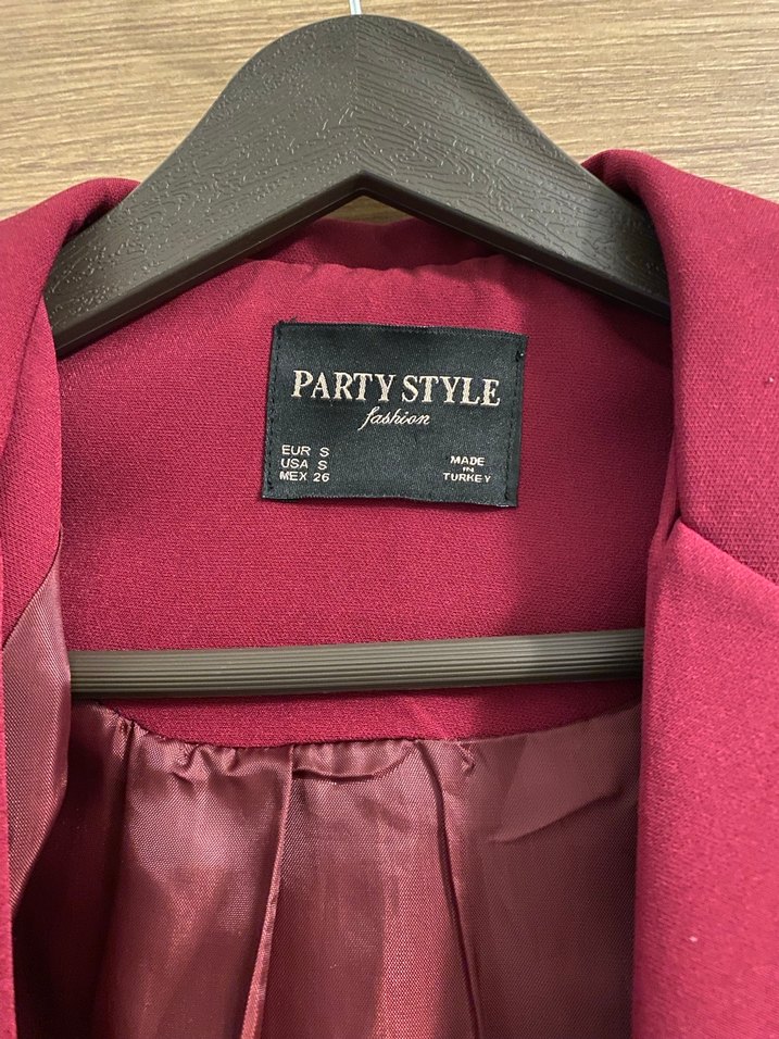 Bordo Düğmeli Kadın Midi Blazer Ceket Tesettüre uygundur - Görsel 4