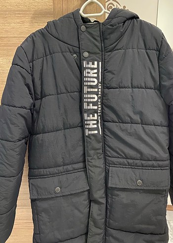 Siyah Erkek Çocuk Kapitone Kaban - Görsel 3